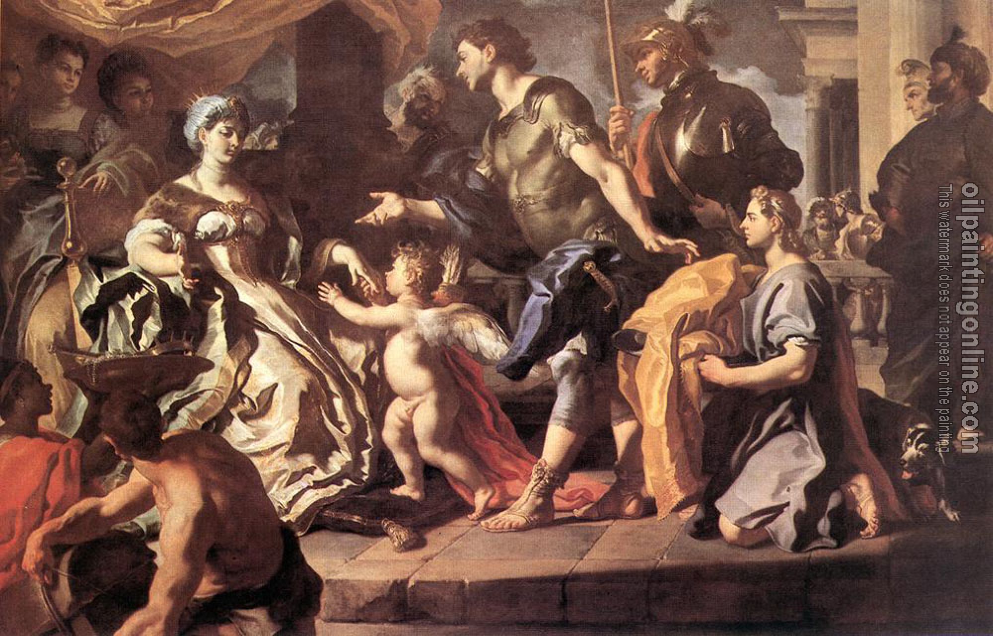Francesco Solimena - Dido Receiving Aeneas And Cupid Disguised As Ascanius